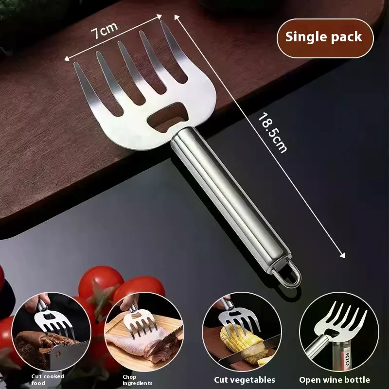 مخالب تقطيع من الفولاذ المقاوم للصدأ، شوكة تقطيع الطعام المريحة، أدوات مطبخ معزولة، تقطيع الدجاج ولحم البقر بسهولة للشوي