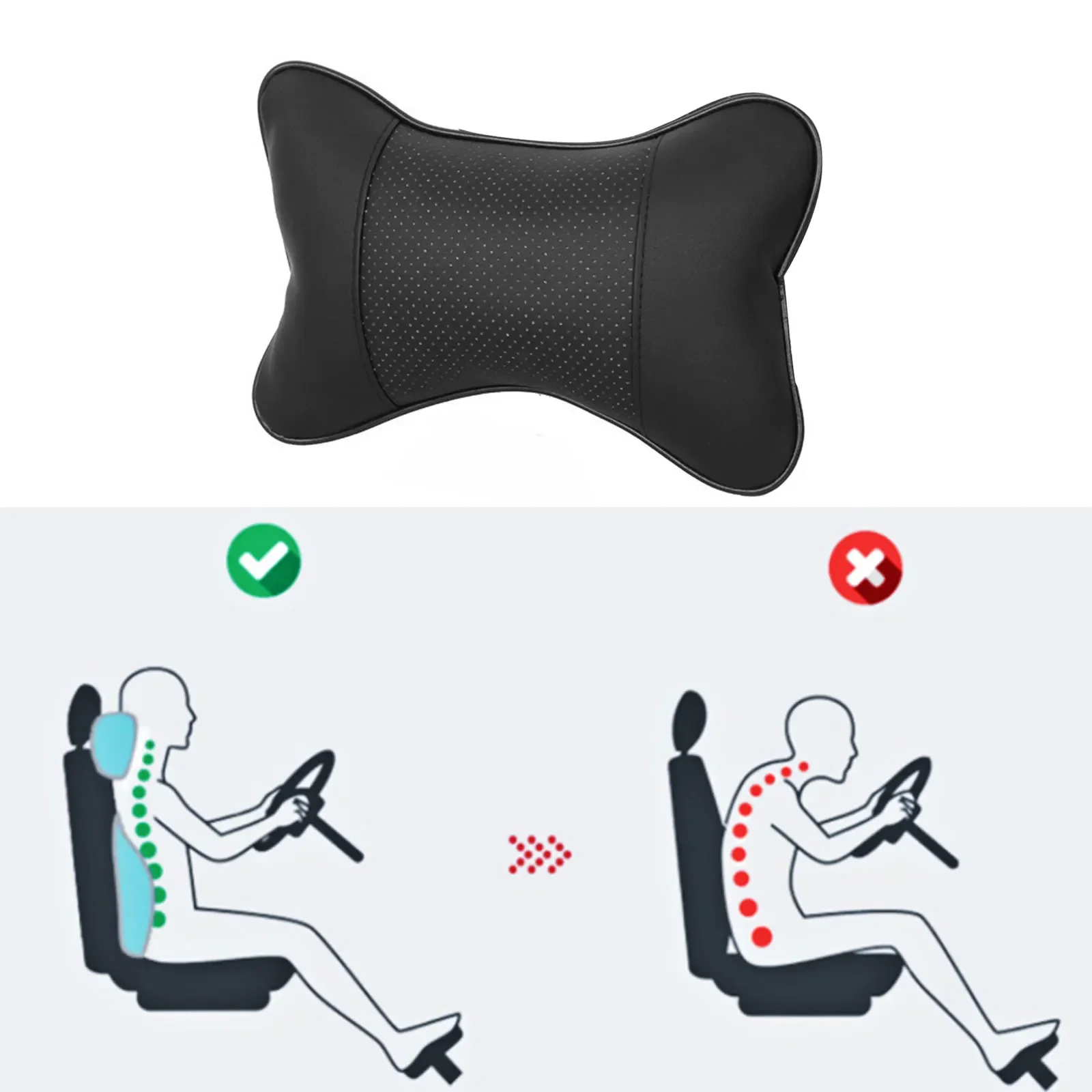 Car Seats Neck Pillow Breathable Auto Head Neck Rest Cushion Relax Neck Support Cervical Headrest Comfortable Soft Car Pillow