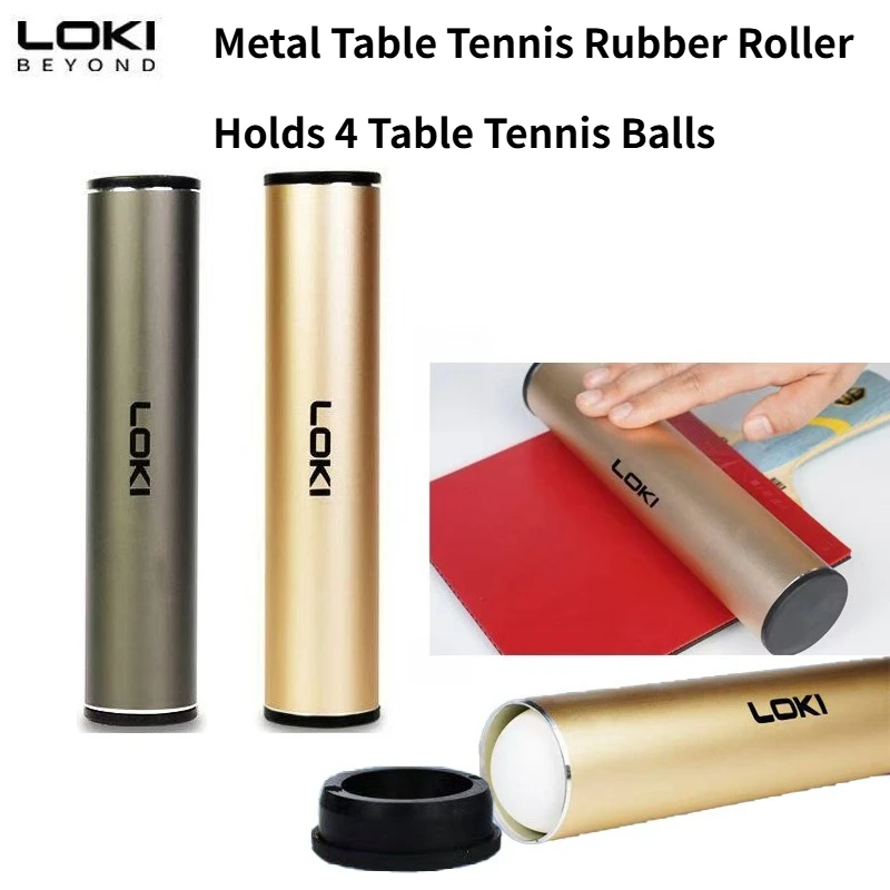 

LOKI Metal Table Tennis Rubber Roller Aluminum Anti-Deformation Rolling Stick for Bat Gluing Tool Durable Size 45x200mm with Box
