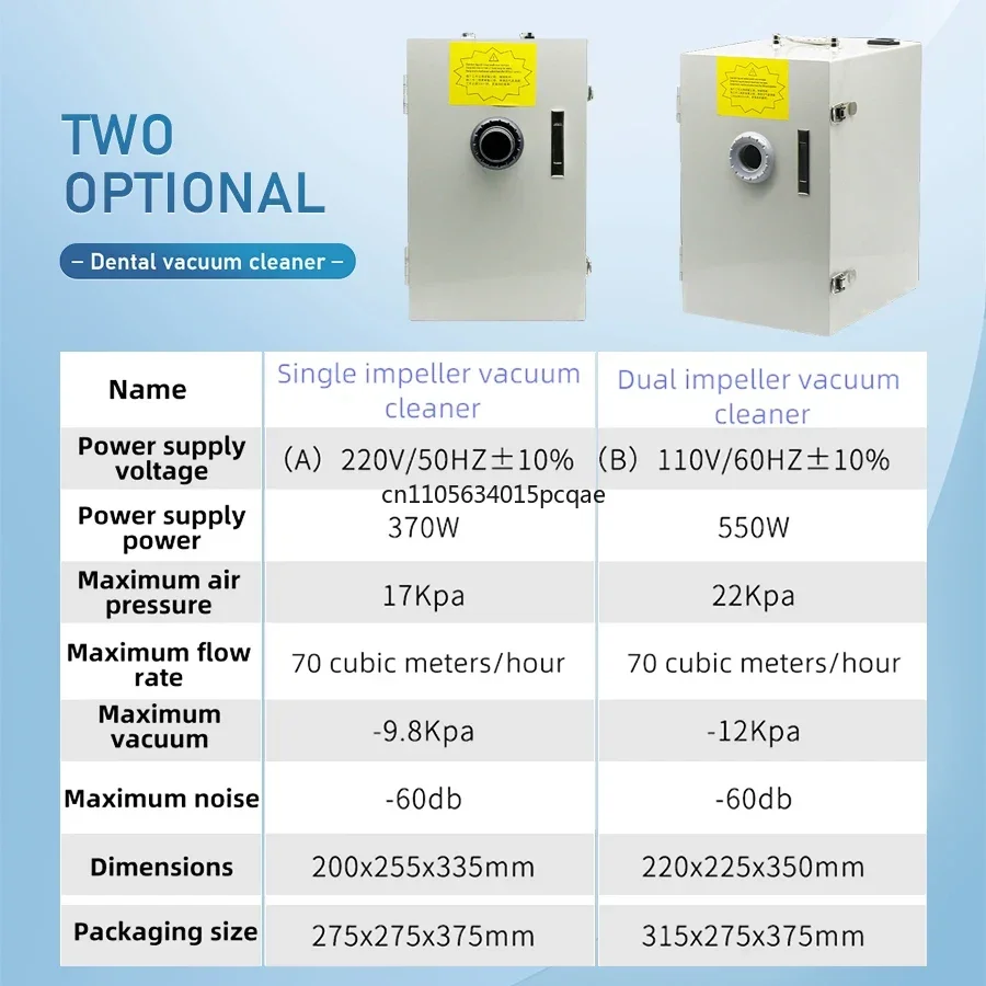 Vacuum Cleaner Dust Collector Single and Double Hole Vacuum Cleaner for Den Technicians Denture Workshop Technical Room