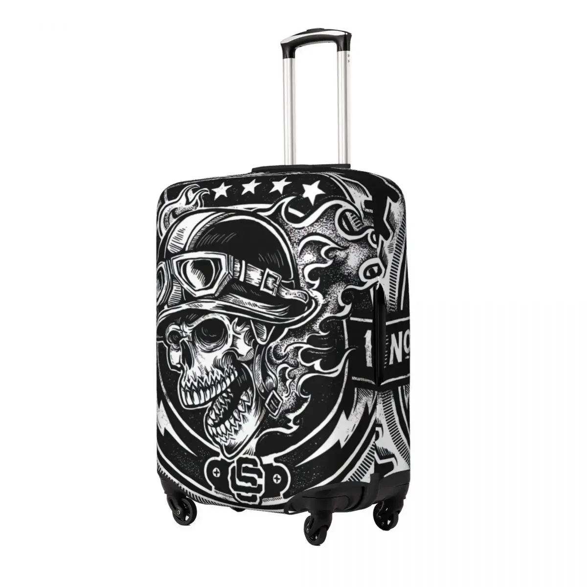 Impermeável Crânio Imprimir Bagagem Protetora Cobre, Poeira Elastic Suitcase Capa, Clássico Acessórios de Viagem, 18-32"