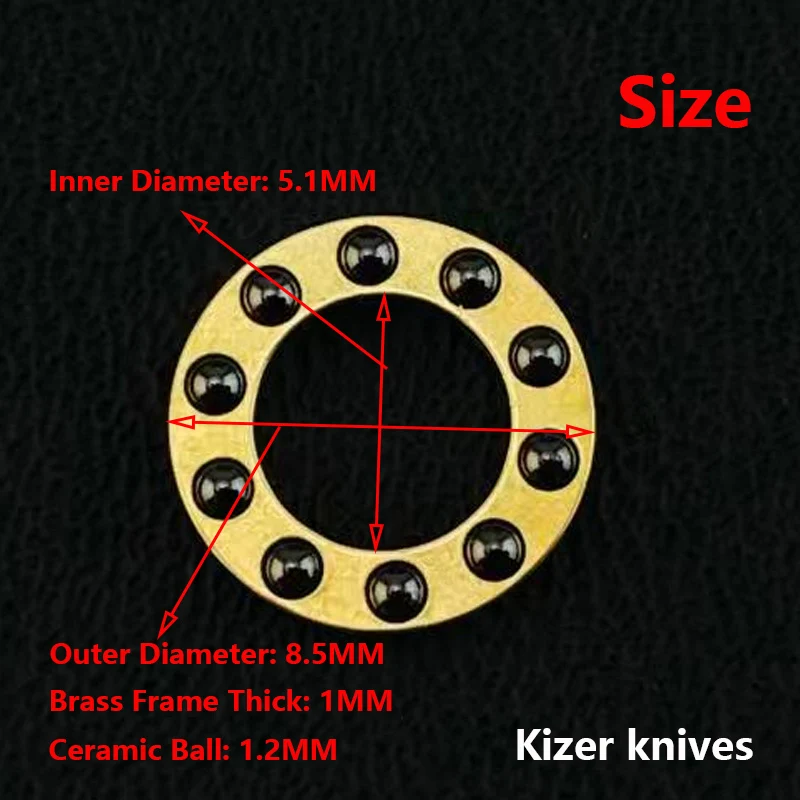 CNC 8.5MM Full Length Knife Flipper Ceramic Ball Cage Bearing for Kizer Agressor Ara Banish Escort Gavel Hyper Militaw Knives