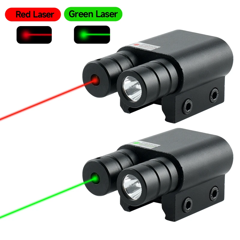 Mini Portable Red/green Laser Flashlight Integrated Rangefinder RifleScope Sports Long Distance Hunting Tactical 20mm Rail Mount