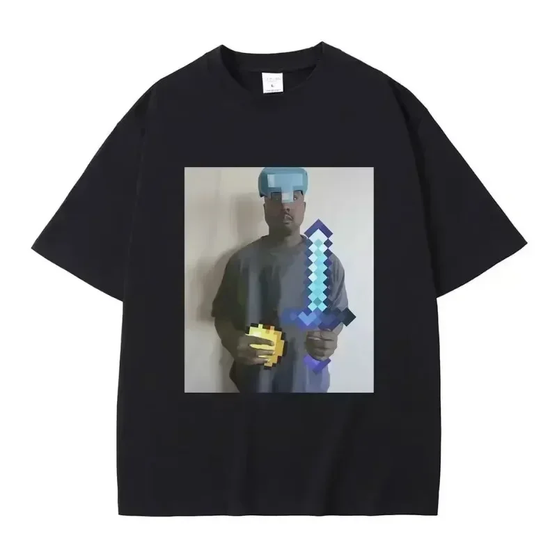 Engraçado kanye west meme camiseta moda masculina vintage hip hop estilo rap tshirt masculino feminino manga curta t camisa streetwear