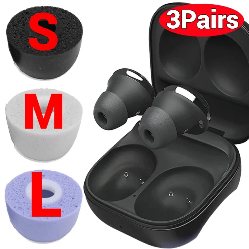 S/M/L Noise Reducing Anti-Slip S/M/L Comfortable Earbuds Fit in Case Earphone Memory Foam Eartips for Samsung Galaxy Buds 2 Pro