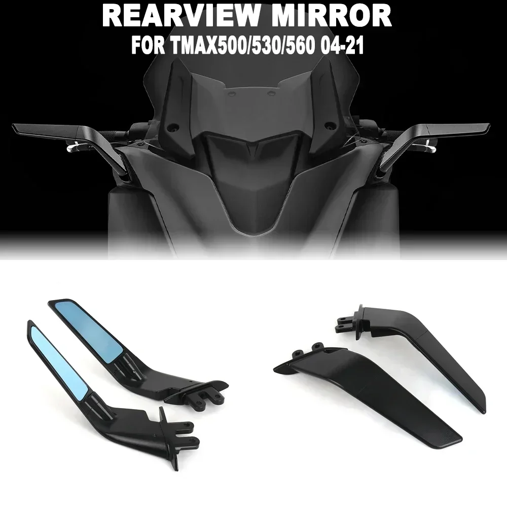 Motorcycle Stealth Mirrors Sport Wind Wing Adjustable Side Rearview For Yamaha T-MAX 500 04-12 TMAX 530 12-19 T-MAX560 2020 2021