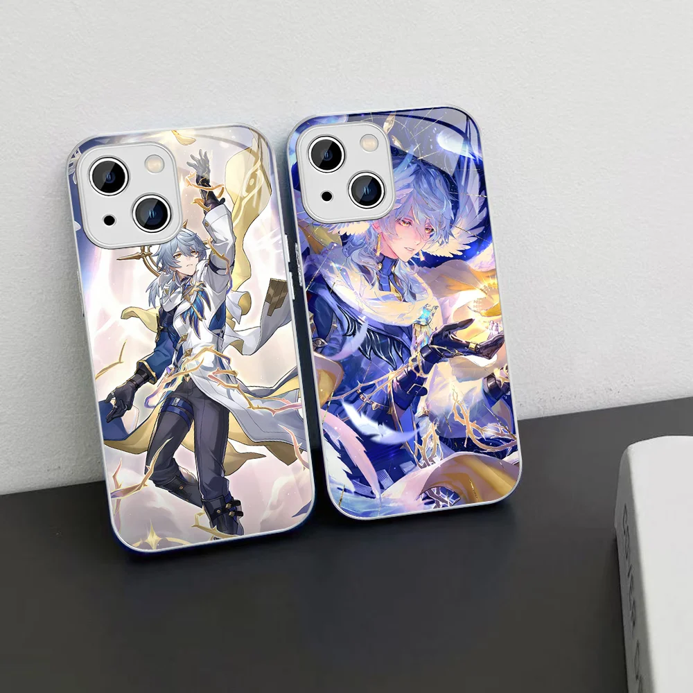 H-Honkai S-Star R-Rail S-Sunday Phone Case Tempered Glass For iphone 14 13 12 11 Pro Mini XS MAX 14Plus X XS XR Cover