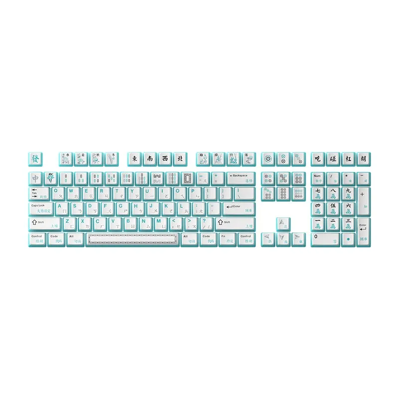 Akko Mahjong Design Keycap Set 108 Keys Dye-sublimation OEM Profile Keycaps Gaming DIY Accessories for QWERTZ AZERTY MX Keyboard