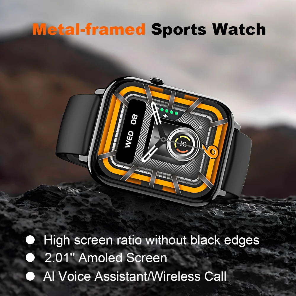 Multifunctional Smart Watch Men Women Bluetooth Call Voice Assistant Whatsapp Notification 2.1inch HD Screen for Android IOS