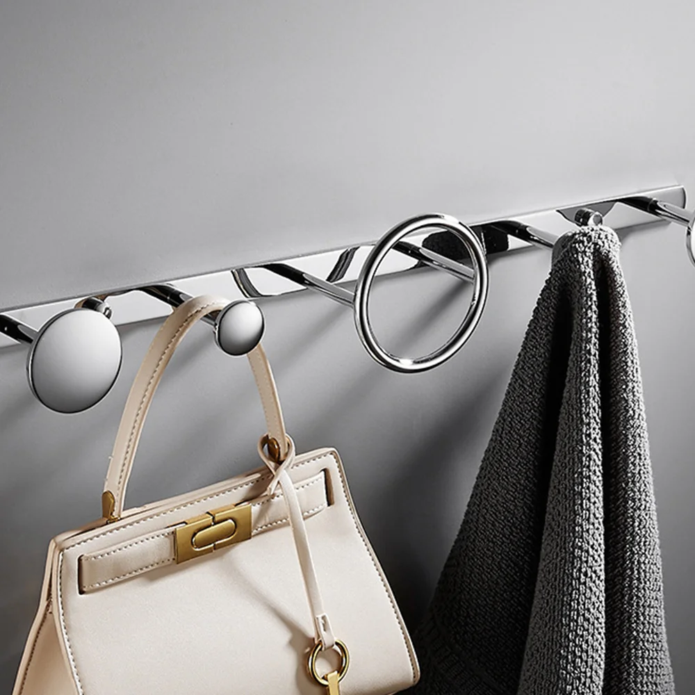 Brass Coat Rack Nordic Room Wall-Mounted Towel Hanger Ring Hanger Bathroom Clothes Hook Row