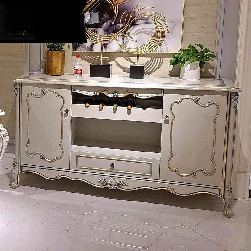 birch neoclassical foyer dining side partition decoration table villa wine shoe cabinet furniture