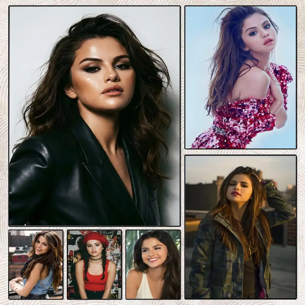 Singer S-Selena Gomez Poster Decorative Wall Art Stickers Mural For Home Living Room Hallway Decor Gift