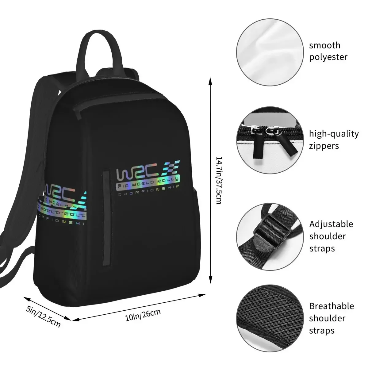 World Rally Championship WRC Backpack Student BookBag Kids School Bag Laptop Shoulder Bags Men Women