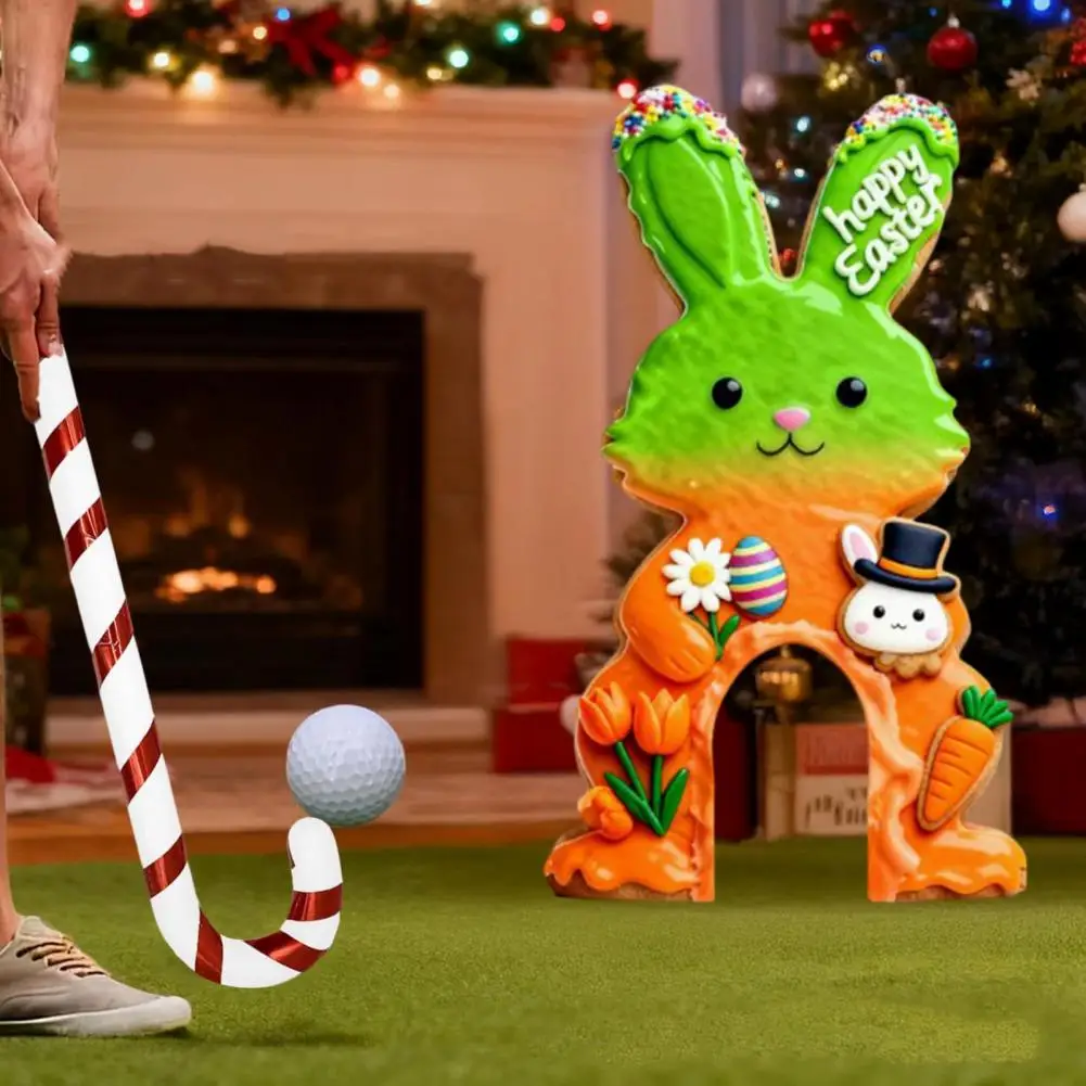 

Holiday Golf Game Easter Golf Game Set with Candy Cane Clubs Balls Mini Bunny Golf Course for Kids Adults Indoor Outdoor Holiday