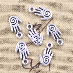 30pcs Charms Spiral Screw Hand Helix 15x8mm Antique Silver Color Pendants Making DIY Handmade Tibetan Finding Jewelry