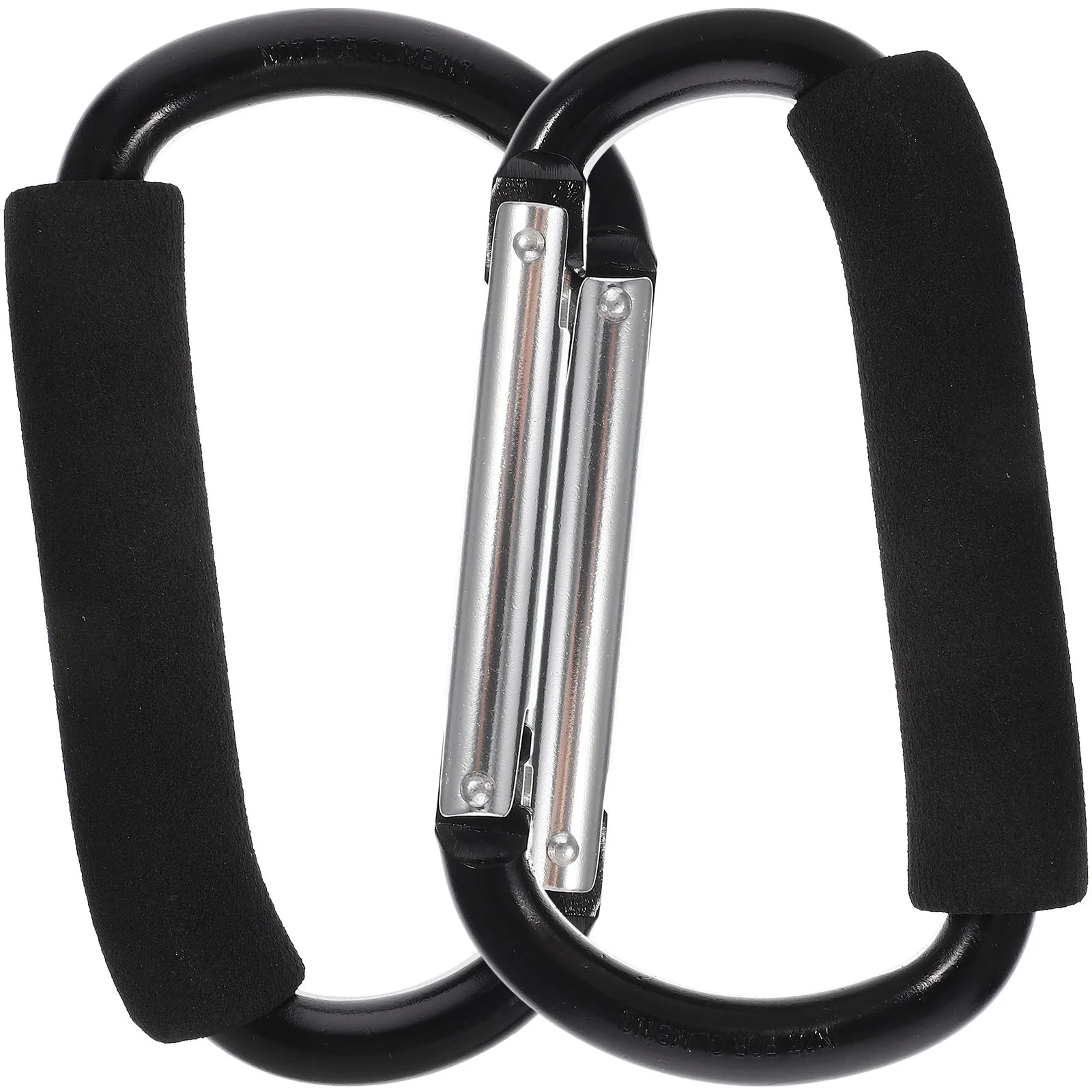 2 Pcs Stroller Wagon Coat Hangers Cart Hook Supplies Carabiner Shopping Black Bag Carabiners Hooks Accessories Mother