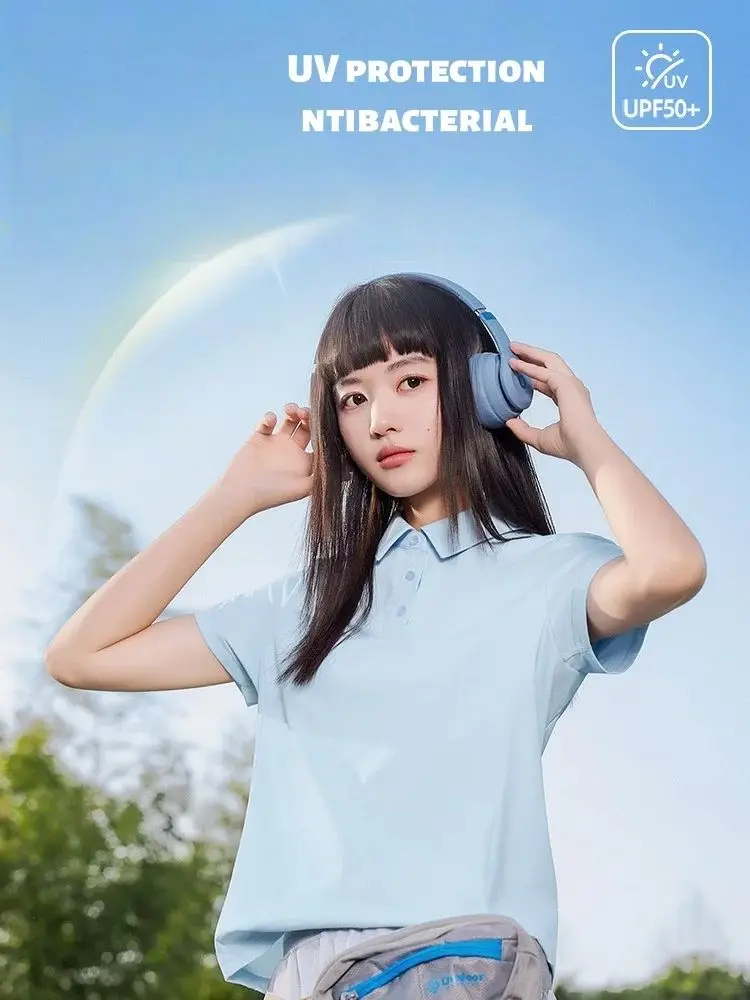 

Quick-drying Sports Top: Breathable Summer T-shirt Polo Neck Short-sleeved Loose-fit Top Running Fitness UPF50+