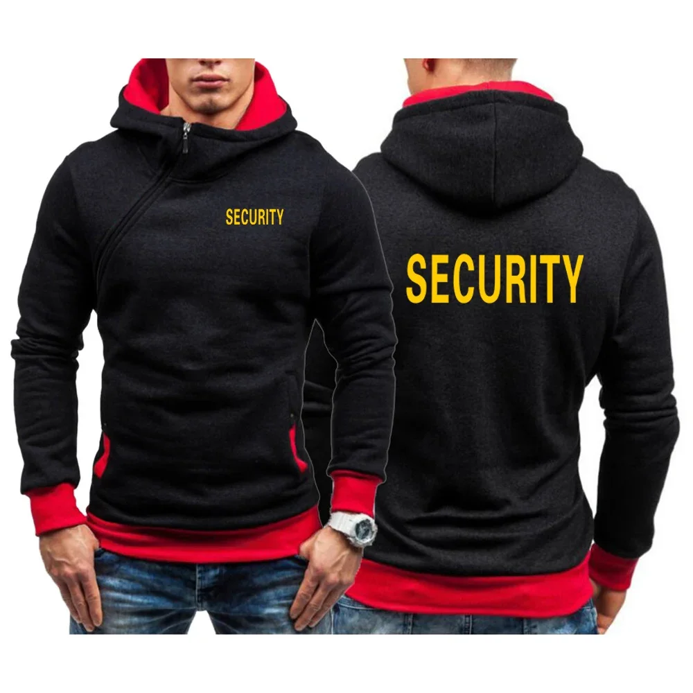 

SWAT Security Men Spring and Autumn Harajuku Fashion New Five-Color Sweatshirt Hight Quality Exquisite Diagonal Zipper Top