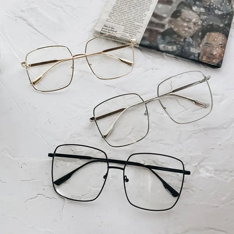 Trendy Glasses for Men Women Square Shape Metal Frame Women's Eyeglasses Frame Fashion Stylish Men's Glasses Frame