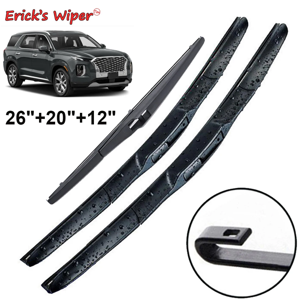 Erick's Wiper Front & Rear Wiper Blades Set For Hyundai Palisade LX2 2018 - 2023 Windshield Windscreen Window 26