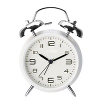 4 Inch Twin Bell Loud Alarm Clock Luminous Non-Ticking Student Alarm Clock Strong Wake-up Metal Frame Silent Table Clock Bedroom
