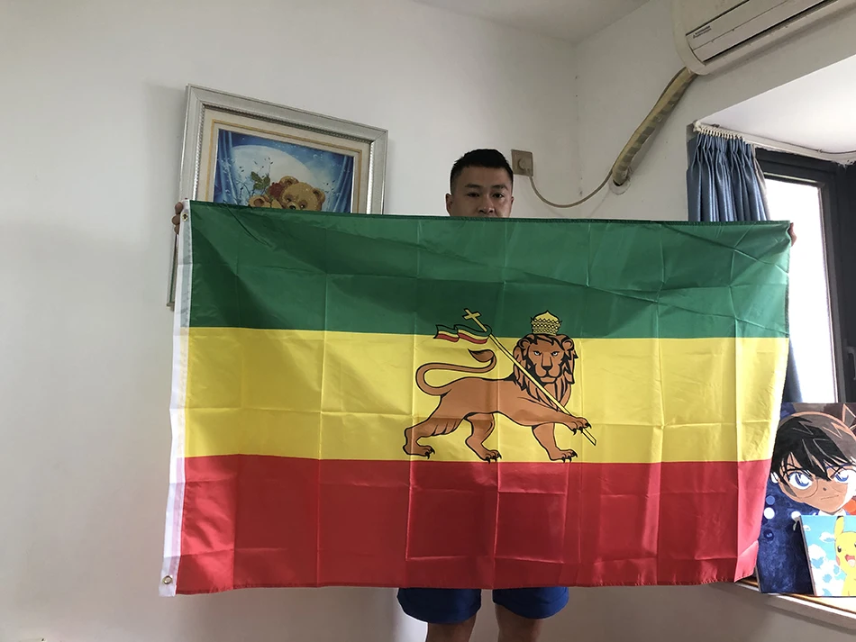 Bandera Etiopía León de Judá – Poliéster resistente decorativa - imagen 2