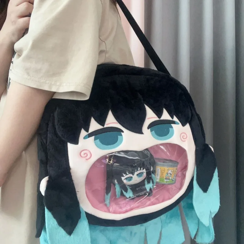 Demon Slayer Tokitou Muichirou Itabag Anime Peripheral Cute Cartoon Large Capacity Backpack Kawaii Crossbody Bag Storage Bags