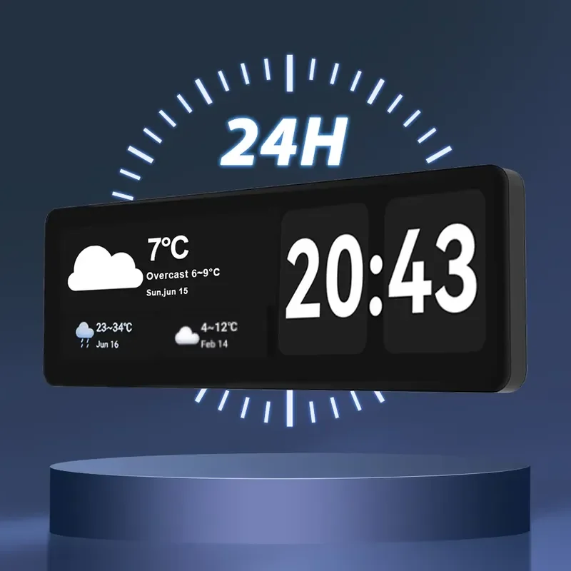 21 Inch Smart Wall Digital Clock HD LCD Display Networked Timepiece With Central Management System For Modern Home Office