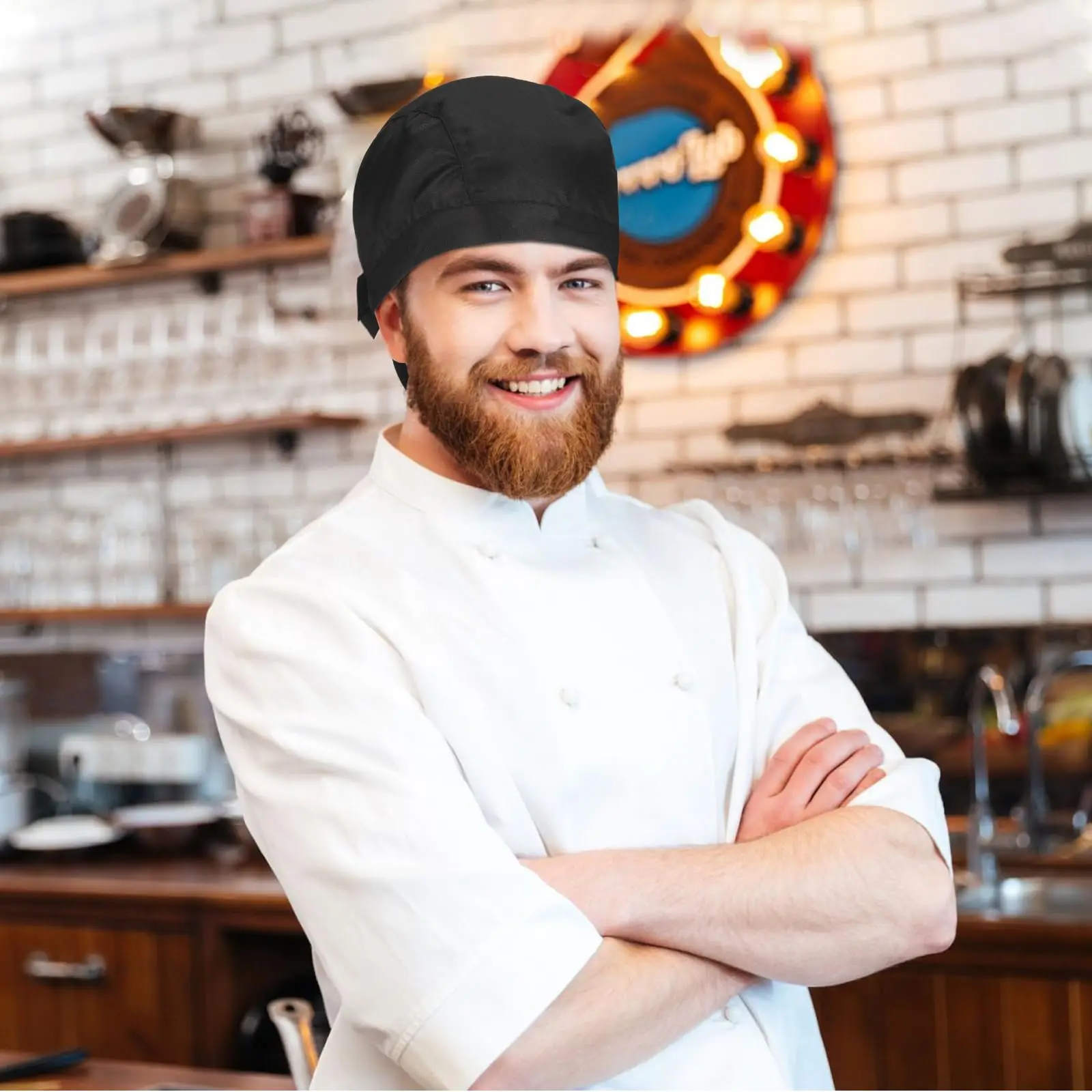 5 pz/set unisex chef pirata cappello da cuoco cappello con teschio ristorante sala da pranzo cappello da cuoco cucina cucina panetteria abbigliamento da lavoro berretto regolabile