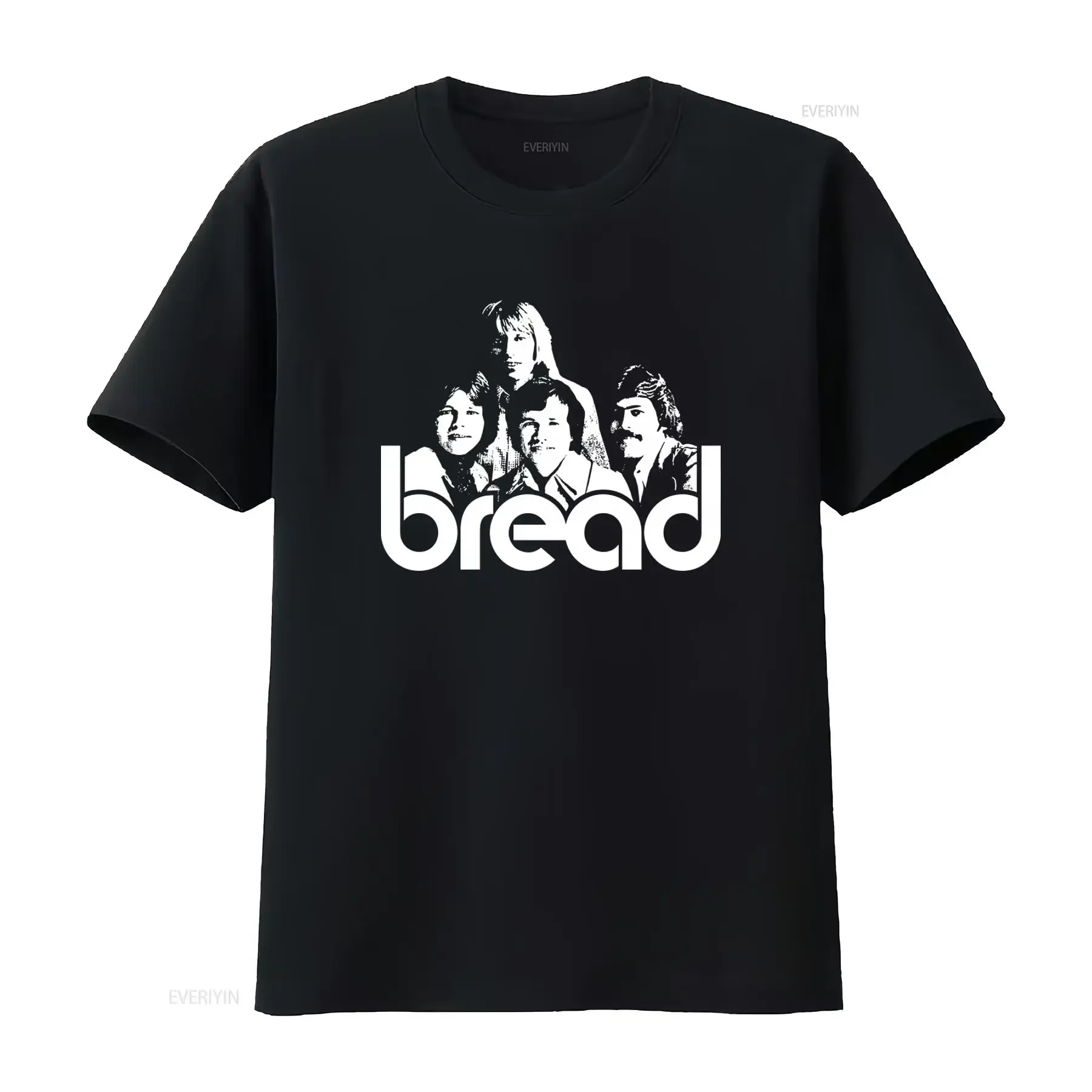 Bread Band David Gates Schwarzes T-Shirt Beste Qualität für Weihnachten und Geburtstage Vintage Washed Stretched Streetwear Bequem