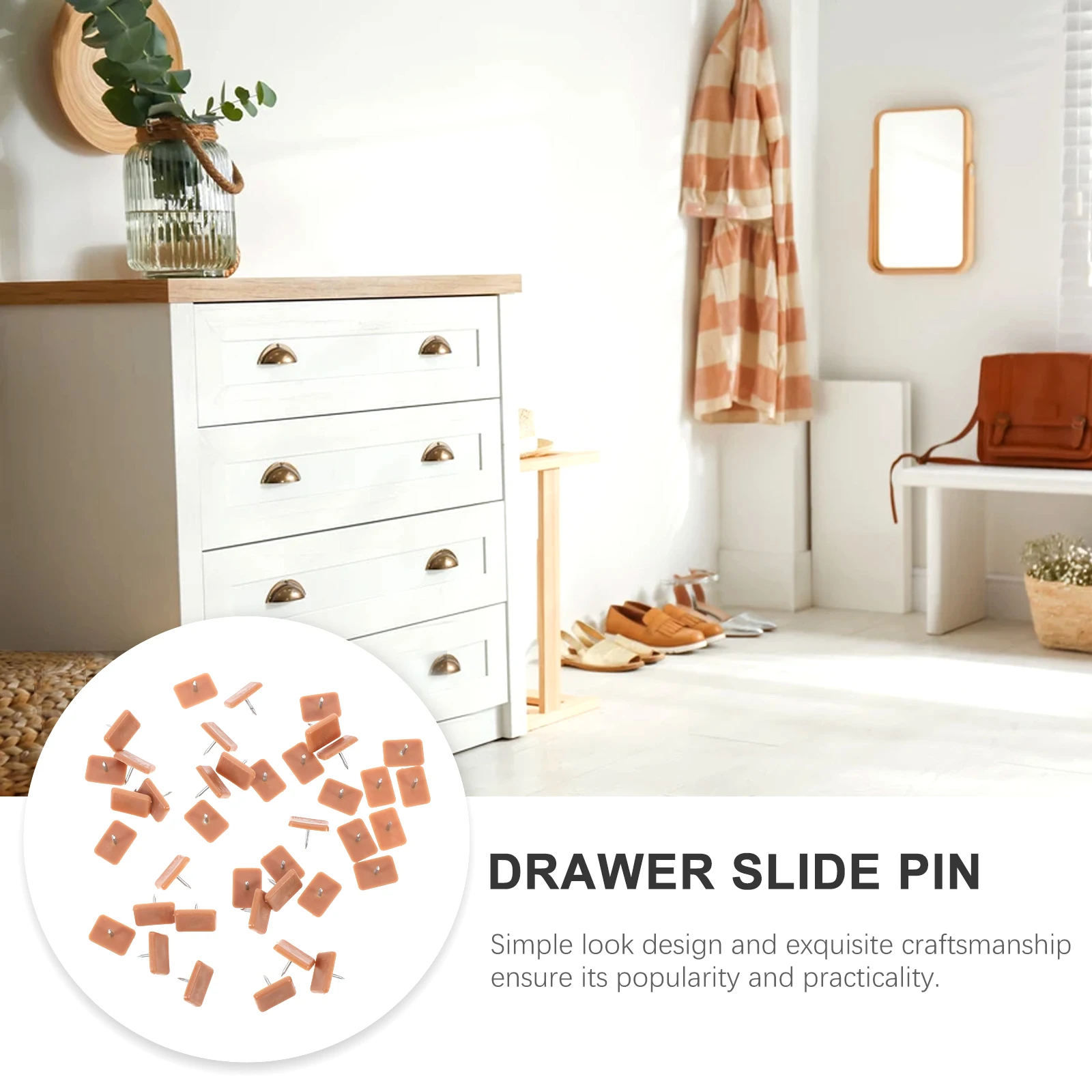

100 Pcs Furniture Studs Nail on Sliders Decorative Nails for Hanging Drawer Sliding Plastic Glide Square Carpet Banquet