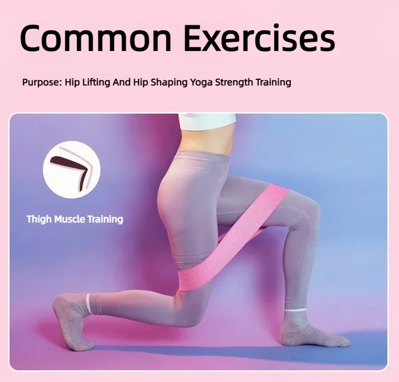 Rutschfeste Stoff-Booty-Bänder, breitere Widerstandsbänder für Hüfte und Beine, Workout, Heimfitness, Pilates, Yoga, Stretching für Frauen und Männer – Detail 2