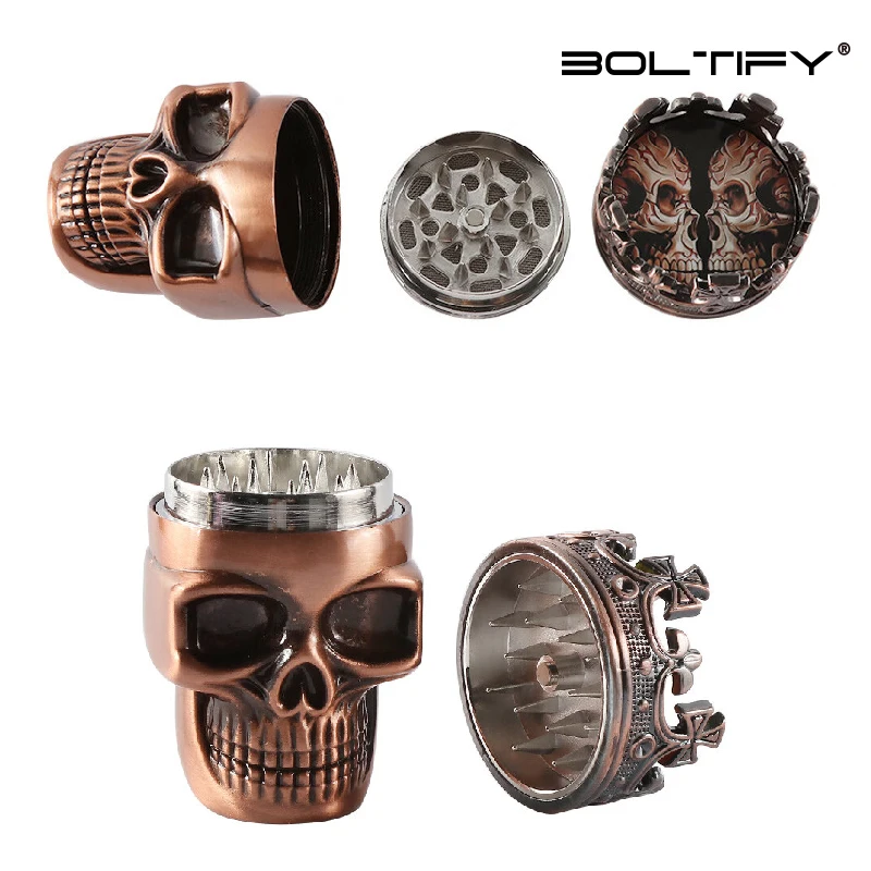 BOLTIFY  New 47mm diameter plastic crusher, three-layer skeleton shaped crusher, plastic set