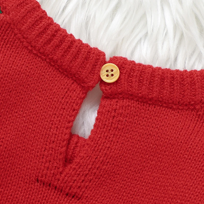 Winter Baby Romper Clothes Red Green Santa Claus Knitted Newborn Boys Girls Long Sleeve Jumpsuits Infant Christmas Outfits 0-18m