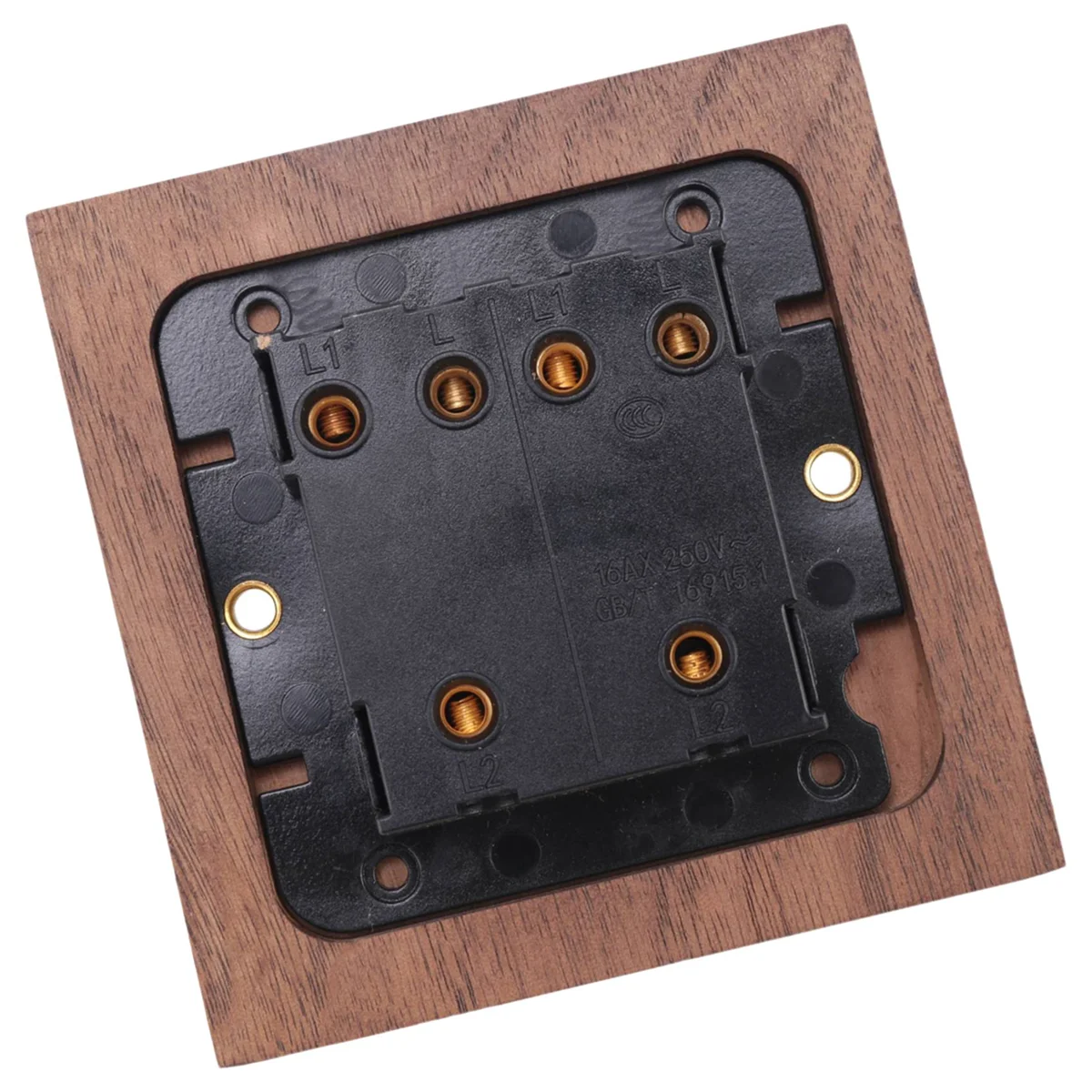 Retro American Industrial Style Light Switch Socket, madeira maciça, Brass Toggle Plate, Antique Home Stay Switch, 2