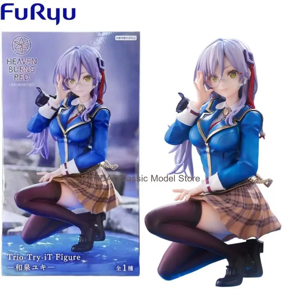 En stock, FuRyu Genuine Trio-Try-iT Heaven Burns Red Izumi Yuki, personnage d'anime pour collection de cadeaux de Noël, figurines d'action, modèle