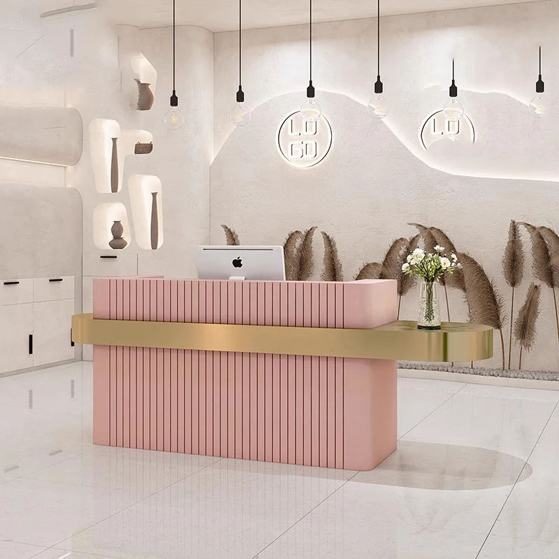 Hairdressing Counter Barber Shop Salon Elegant Office Desk Bureau Reception Cosmetics Long Mostrador Oficina Front Clothes