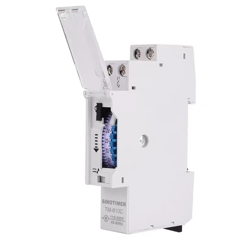 

110-250V 16A Quartz Mechanical Timer 24 Hours Programmable Din Rail Relay 15 Minutes Interval Time Switch Gauge Instruments