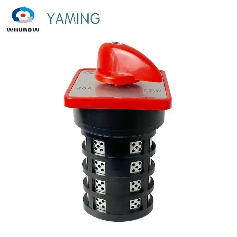 HZ5-40/7.5 M08 Macufacturer Manual Motor 3 Position Rotary Switch 4 Poles 7.5kw 40A Changeover Cam Selector