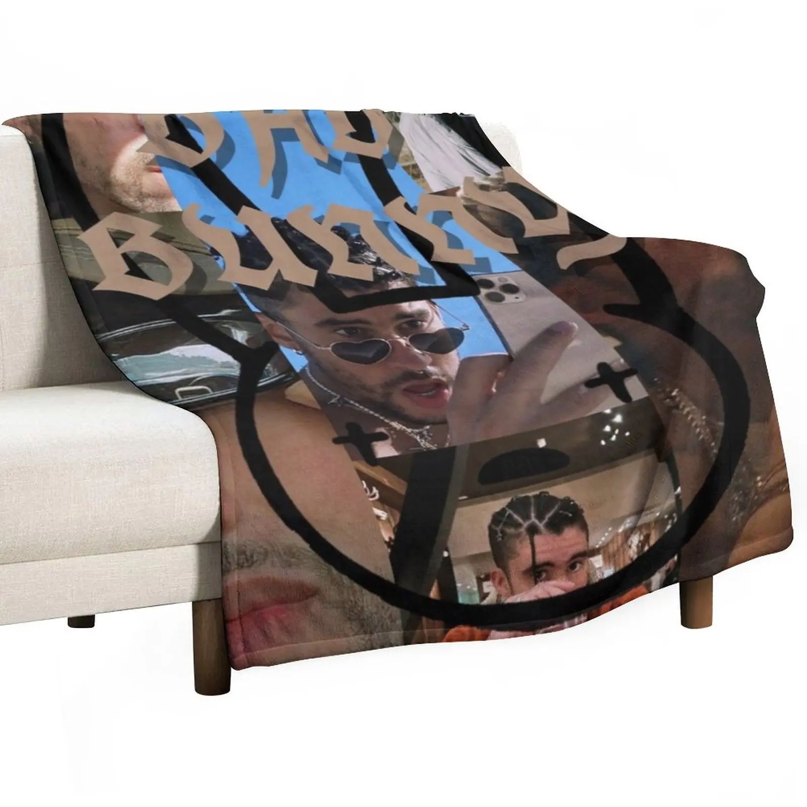 

New Bad bunny Throw Blanket Thin Blankets blankets and throws Plaid on the sofa