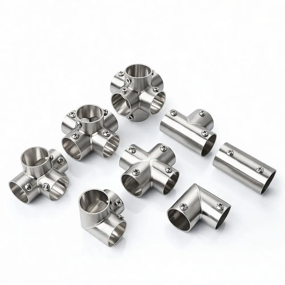 Heavy Duty Steel Joint Fitting Round Tube Connector Commercial Grade Fastener For Storage Rack And DIY Hardware