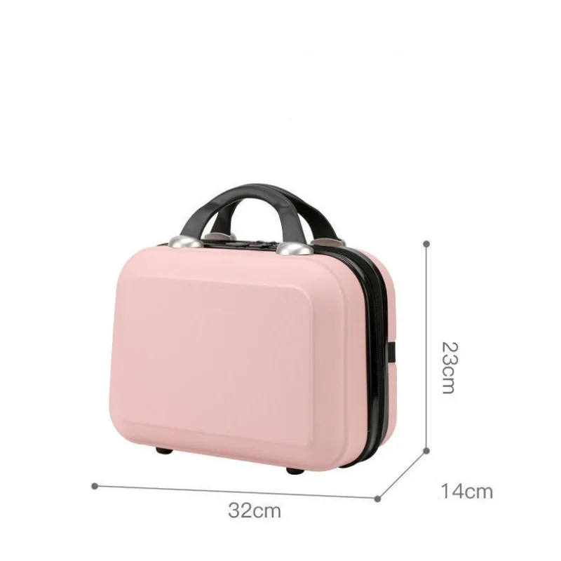 Tas penyimpan riasan Mini portabel wanita, casing Organizer perjalanan koper portabel kapasitas besar ABS untuk wanita