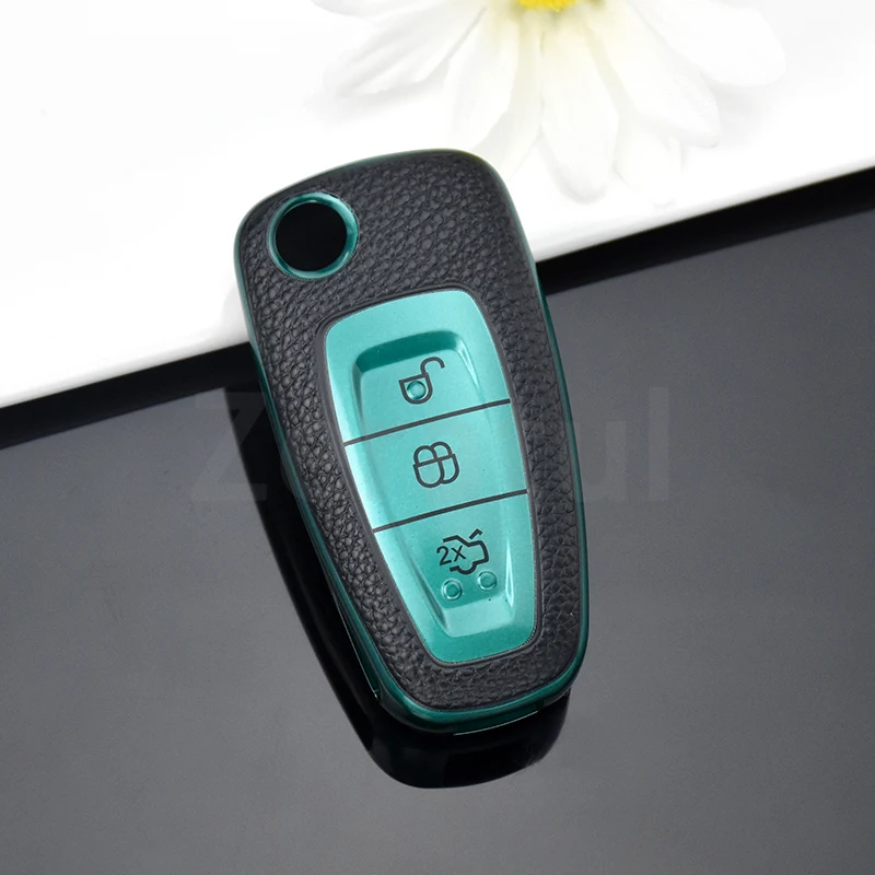 For Ford Focus MK3 Mondeo Fiesta Kuga ECOSPORT ESCAPE RANGER TPU Car Folding Key Cover Case Shell Fob Protector Accessories