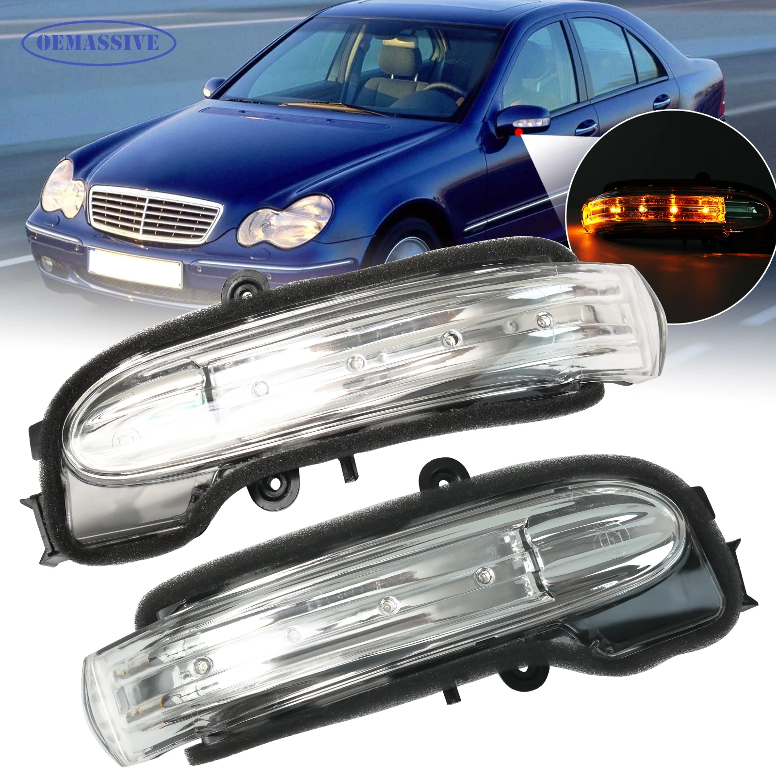 

Left Right Side Mirror Turn Signal LED Light Indicator Repeater Blinker For Mercedes-Benz W203 C-Class 2038201521 2038201621