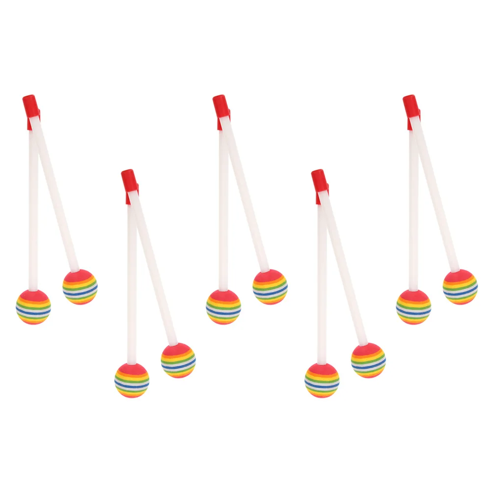 

10pcs Drum Sticks Percussion Instrument Mallets Lollipop Eva Xylophone Drumsticks Rainbow Long Safe Portable Bulk Kids Adults