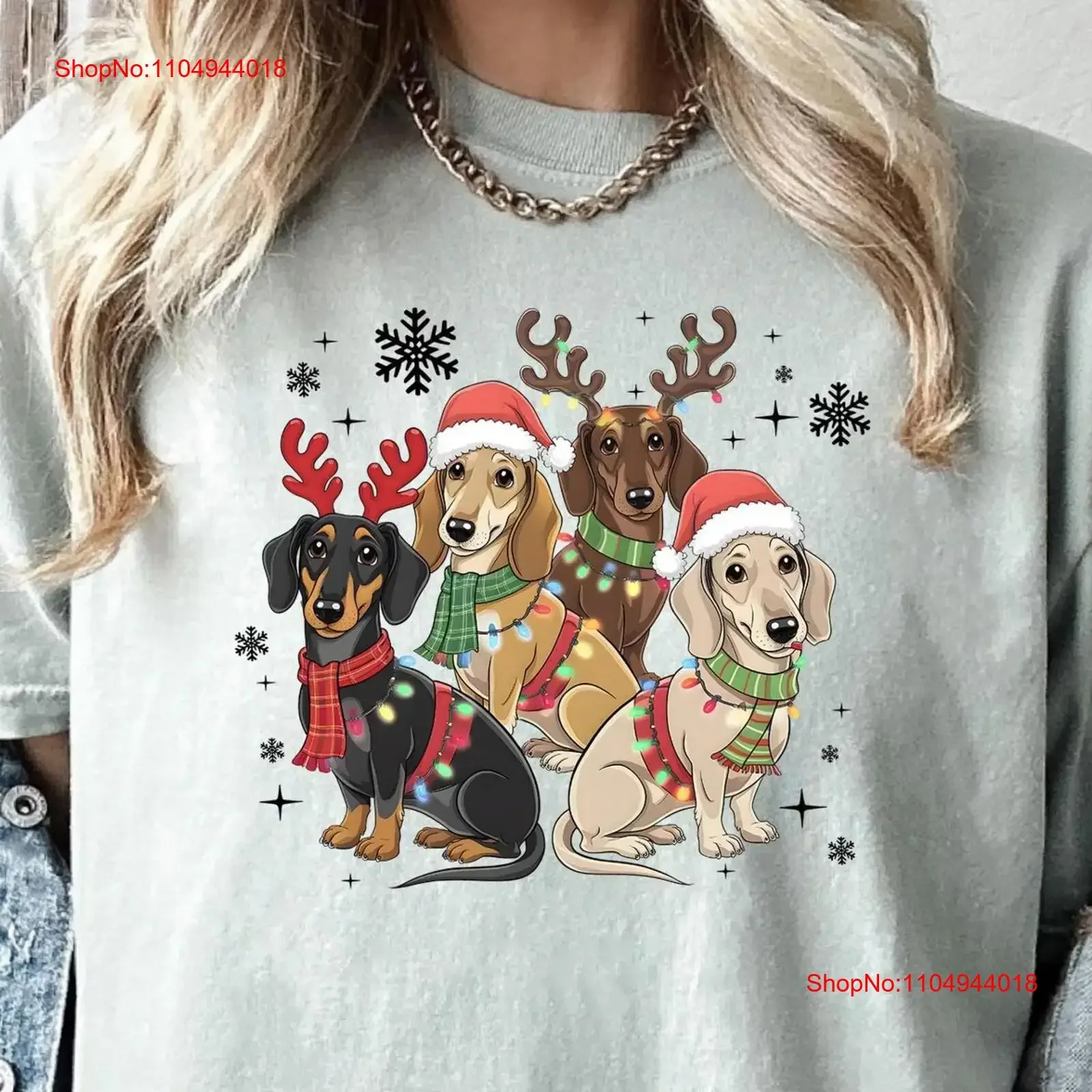 

Christmas Dogs T Shirt Puppy Santa Dog Reindeer Lover Xmas Pet Owner vintage Washed fashion Casual Versatile Comfortable Unisex