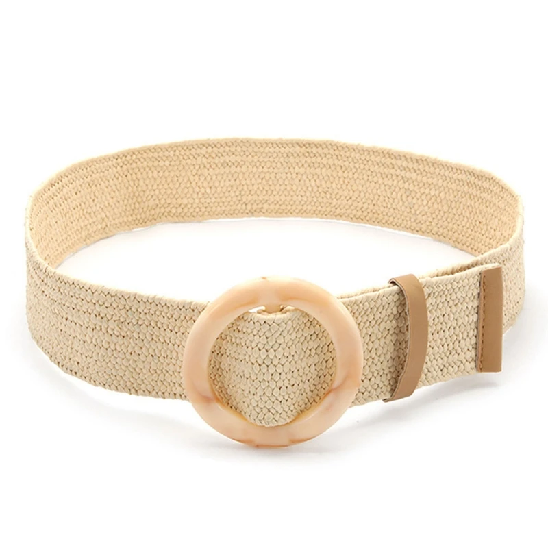 Adjustable Buckle Waist Belt Women Elastic Belt Plastic Weave Braided Belt Drop Shipping