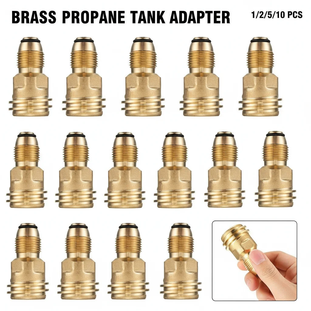 Tools Qcc - 1/2/5/10PCS ข้อต่อวาล์วบริการโพรเพน LP TANK POL สำหรับอะแดปเตอร์ทองเหลือง