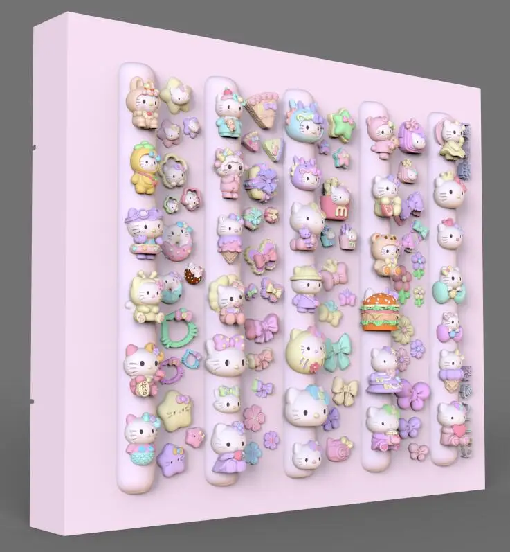 1개 3D 헬로키티 네일 아트 실리콘 몰드 스티커 귀여운 키티 고양이 리본 꽃 별 케이크 네일 장식 템플릿 네일 도구