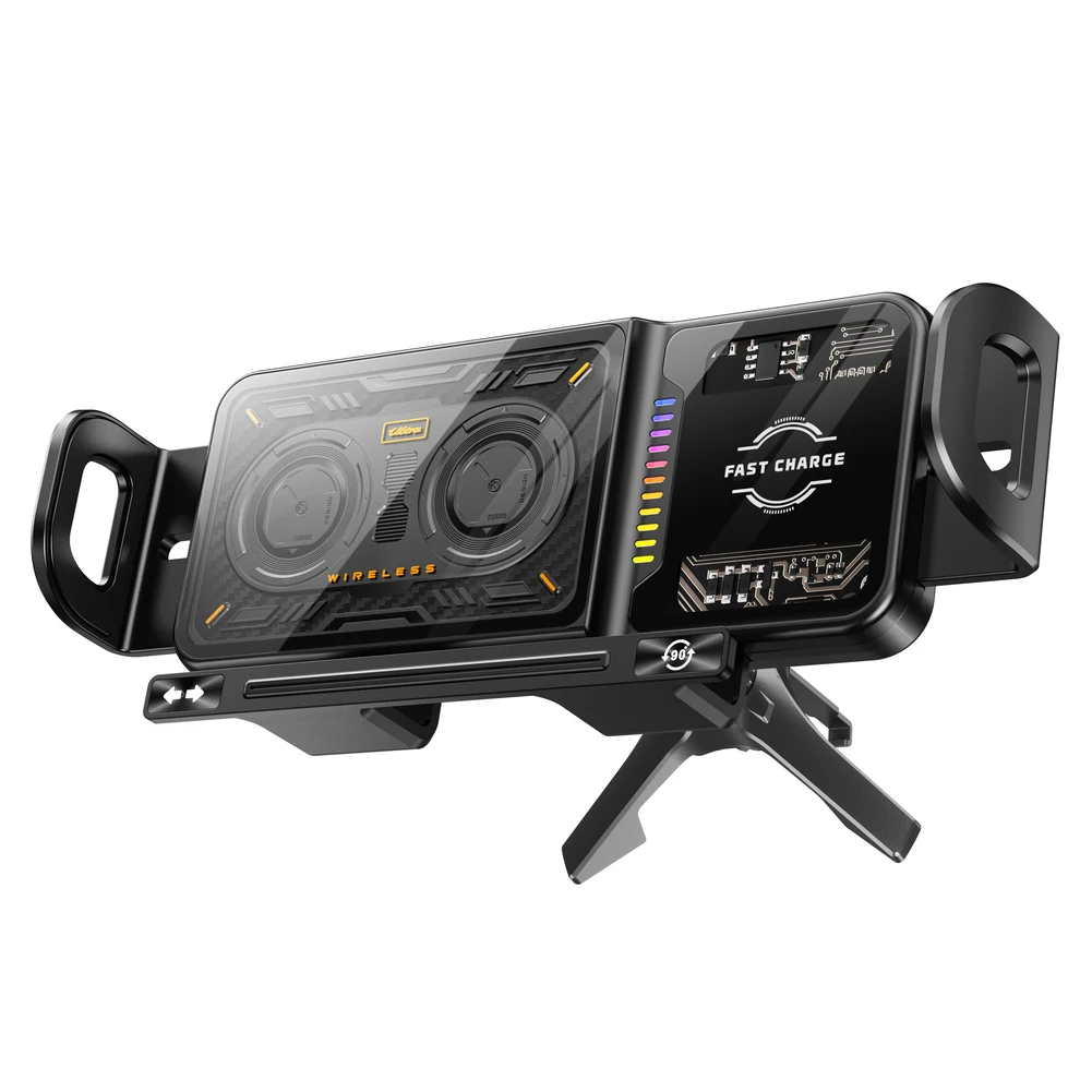 15W Wireless Car Charger Mount Compatible with For Samsung For Z Fold and For Z Flip Series for Stable Phone Hold